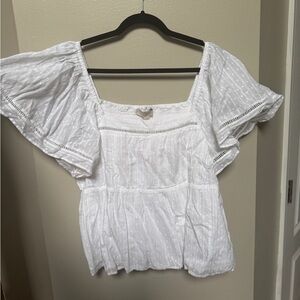 LOFT Ivory Textured Top | XL